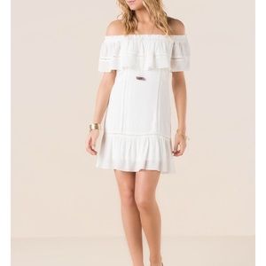 Off the shoulder white dress